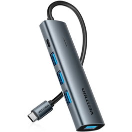 Vention Hub USB Tipo-C 3.0 TGZHB 3xUSB 1xUSB-C PD Gris